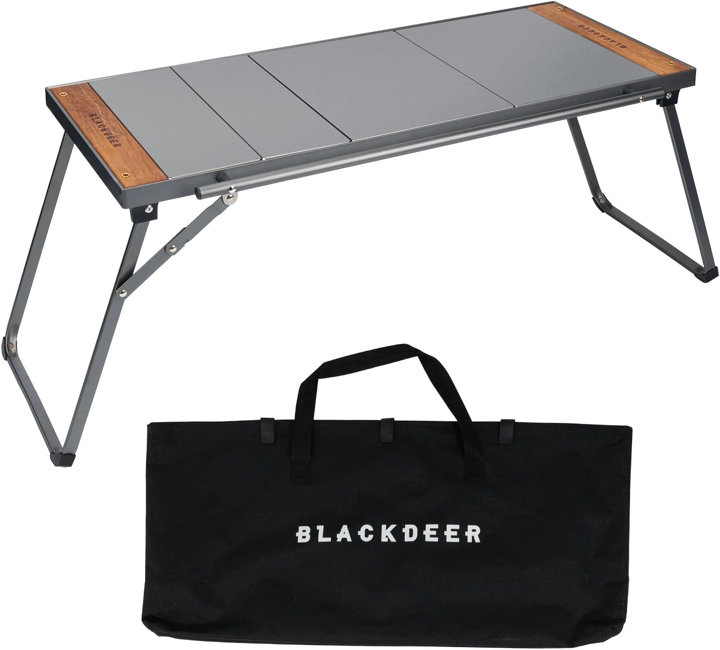 BLACKDEER 折りたたみIGTテーブル、 アルミニウム コンパクト 軽量 両側伸縮可能 収納バッグ付き アウトドアテーブル、キャンプ/バーベキュー/ハイキング/ピクニックに適しています (3ユニット
