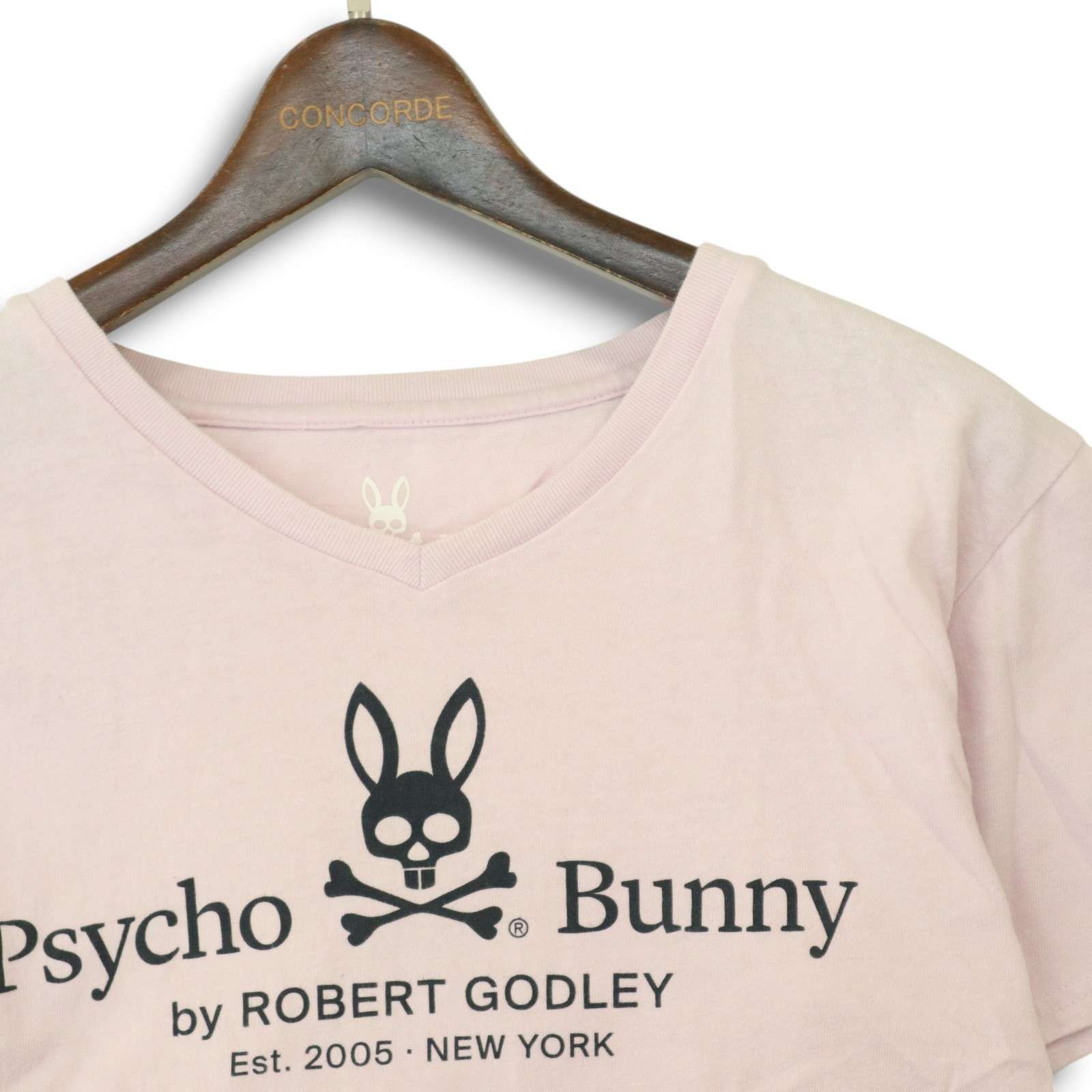 ラウンド  Psycho Bunny サイコバニー 春夏 ビッグ ロゴ☆ 半袖 Vネック T レディースウェア