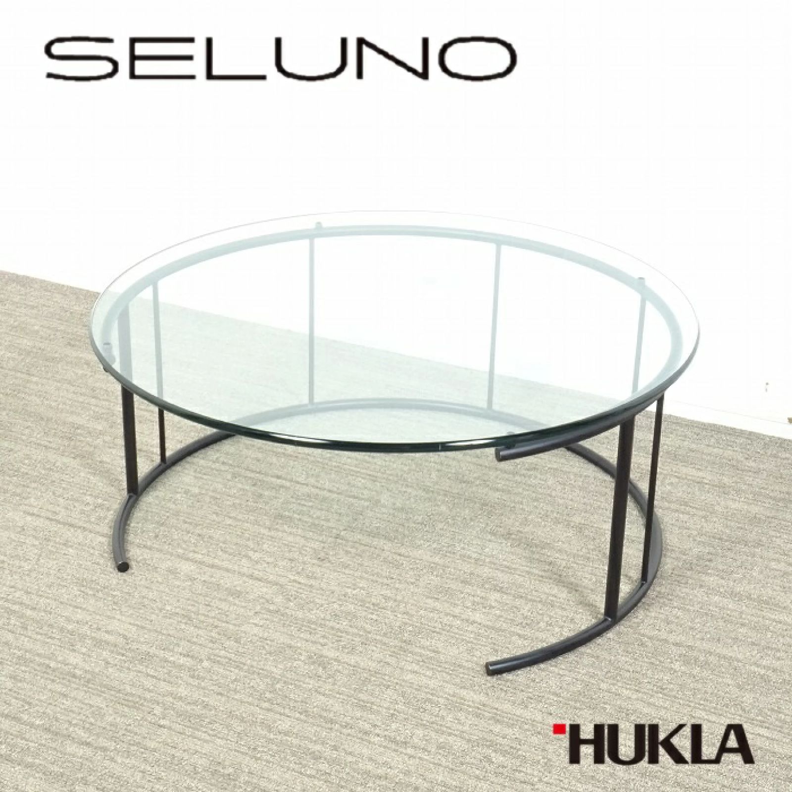 ◾︎SELUNO◾︎ 【展示美品】HUKLA(フクラ) TMRB センターテーブル Φ900 / ガラス天板 14万 c602