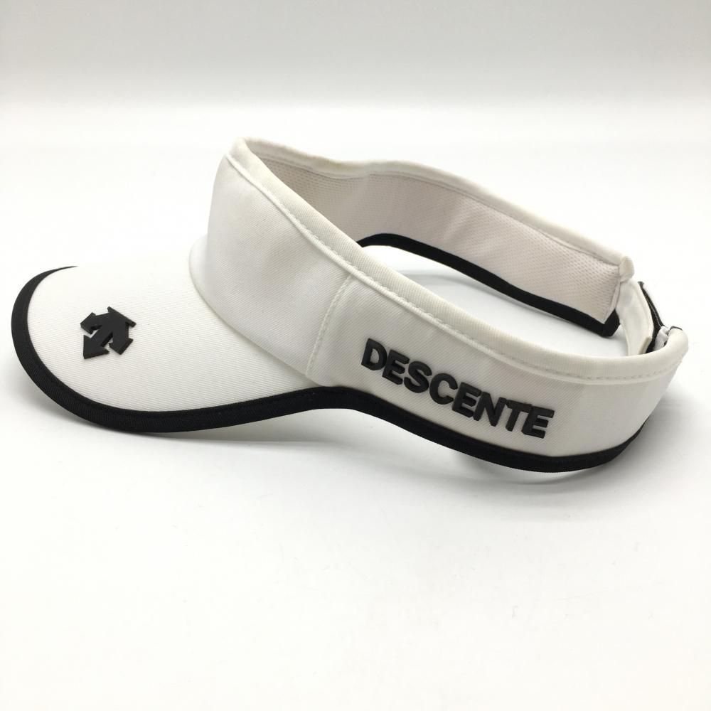 デサントゴルフ サンバイザー 白×黒 立体ロゴ バイカラー 中田英寿