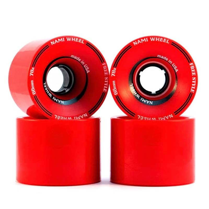 NAMI WHEEL 波 ナミ ウィール ロングスケートボード ロングスケート フリースタイル 66 mm レッド 78 a