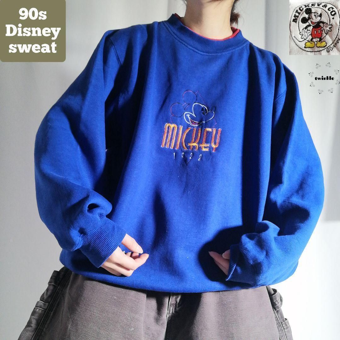 90s Mickey ミッキー スウェット M Disney ディズニー レディース 古着 90s USA製 TULTEX Disney Mickey ミッキー スケッチ風