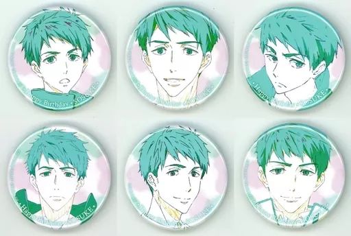 Free！Hopeful Birthday 缶バッジ 全6種類セット　宗介 中古】バッジ・ピンズ 全6種セット 「Free! Series Hopeful Birthday