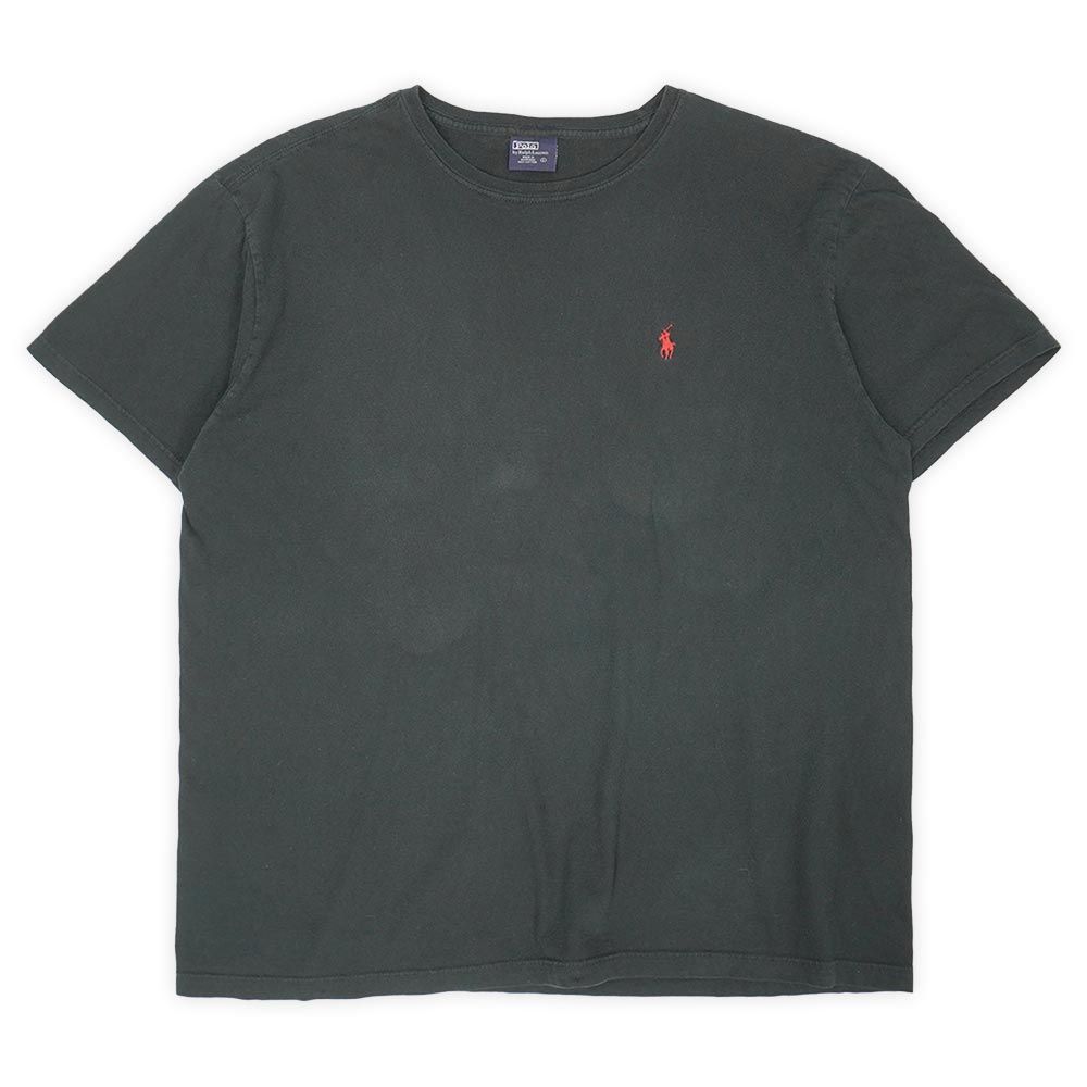 ポロラルフローレン POLO RALPH LAUREN 00s 00年代 ワンポイント ロゴ 刺繍 ポニー フェード 定番 USA ヴィンテージ ビンテージ VINTAGE アメリカ古着 メンズ Tシャツ カットソー ブラック / 黒 L【中古