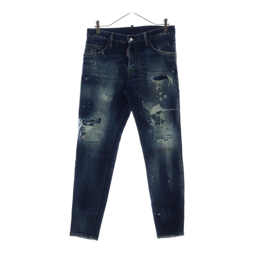 DSQUARED2 ダークウォッシュ スケーター 44 ダメージリペアスキニー DSQUARED2 ダークウォッシュ スケーター 44 ダメージリペア