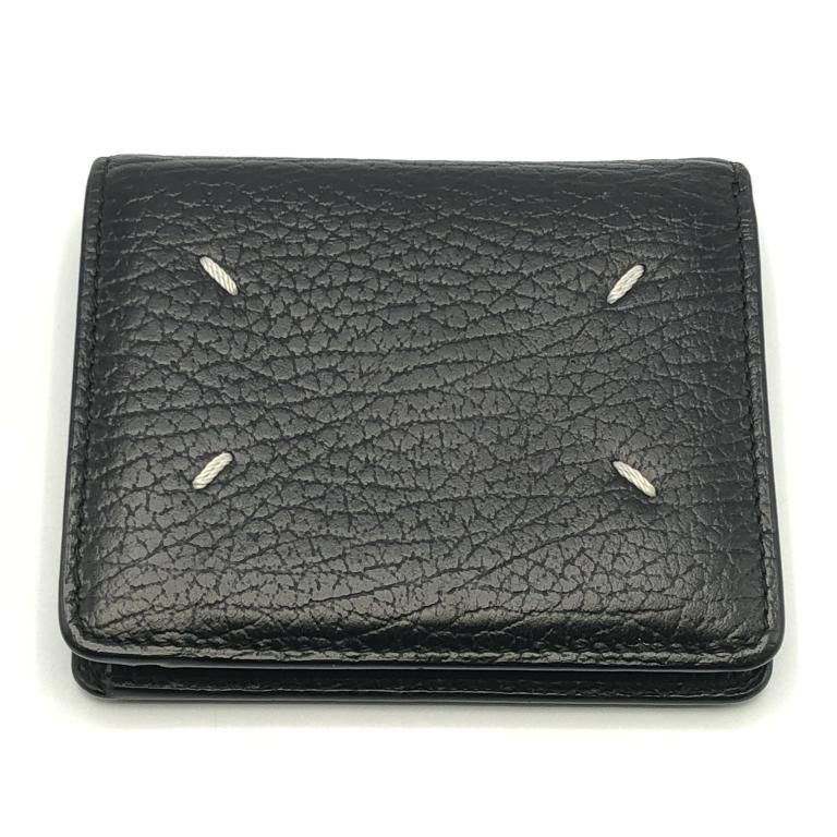 【美品】Maison Margiela メゾンマルジェラ　折り財布　黒　ブラック ⭐️正規品⭐️ Margiela メゾンマルジェラ 二つ折り財布