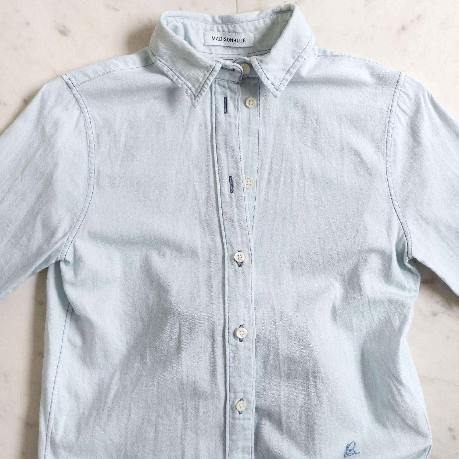 美品▲MADISONBLUE //デニムマダムシャツ▲マディソンブルー ✨美品✨マディソンブルー マダムシャツ MADISONBLUE ラミー麻