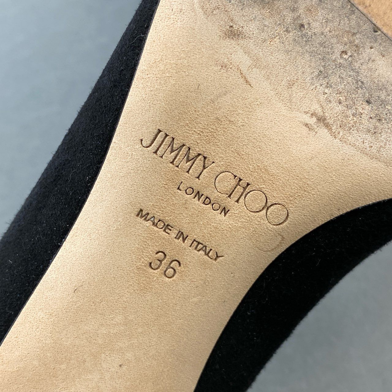JIMMY CHOO ラインストーン スエード ミュール ピンヒール 36 JIMMY CHOO ラインストーン スエード ミュール ピンヒール 36