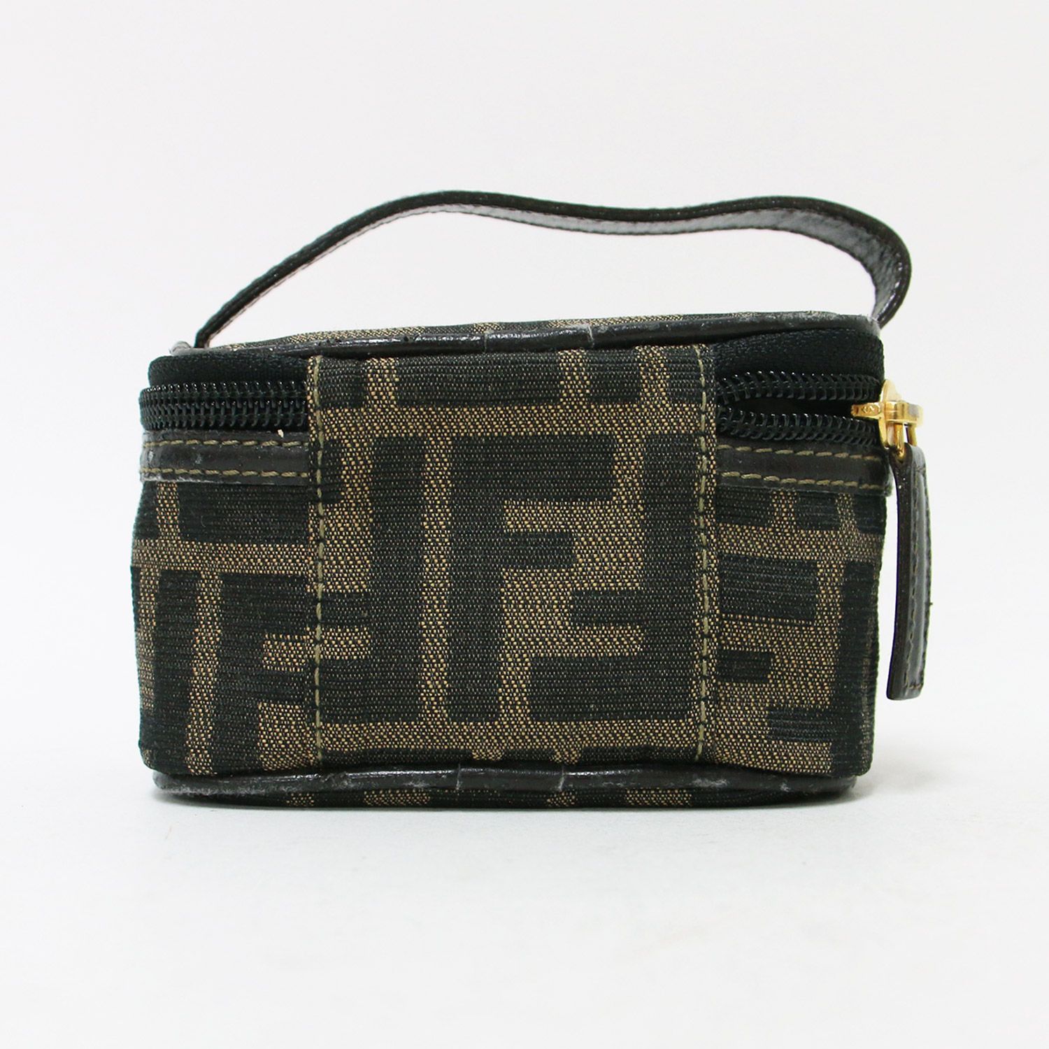 FENDI フェンディ ポーチ バニティ ブラウン系 ズッカ柄 ヴィンテージ 