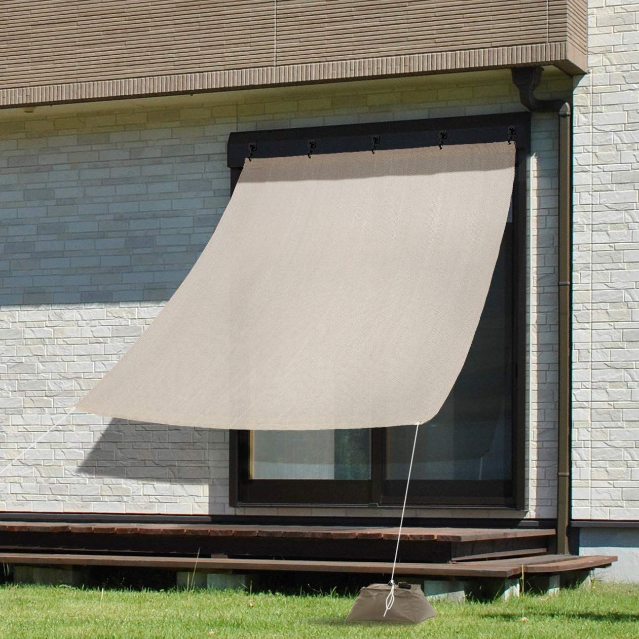 タカショー 日よけ クールシェード プライム アーバングレー 2 m ポリエチレン GCS ハイグレードモデル 5年 シェード サンシェード オーニング ベランダ 目隠し W 20 U 5