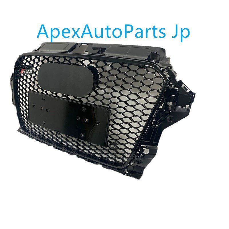 14-16年式 アウディ A3 S3 改造用 RS3フロントグリル ハニカムデザイン エンブレム付き