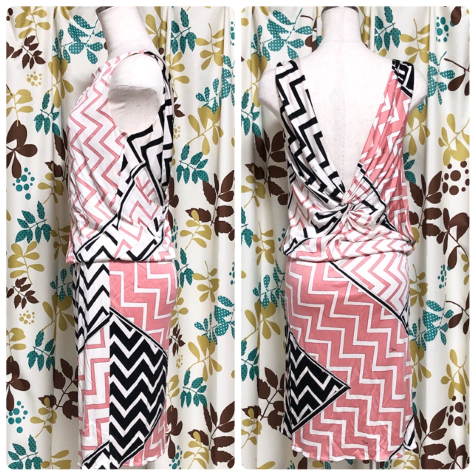 □美品□EMILIO PUCCI エミリオプッチ ノースリーブひざ丈ワンピース 