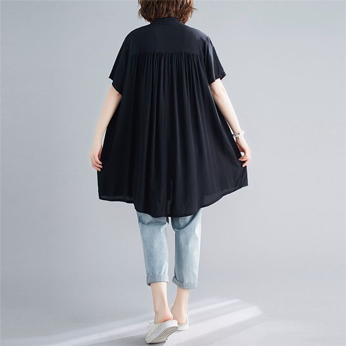 未使用 チュニック シャツワンピース ロングシャツ レディース