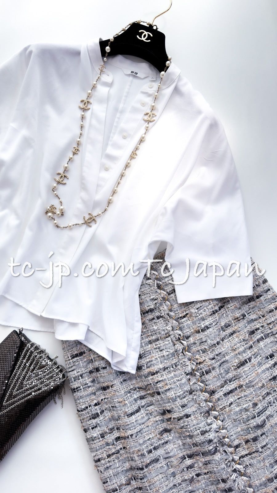 シャネル スカート CHANEL サラ ジェシカ着 グレー マルチ ライオン  