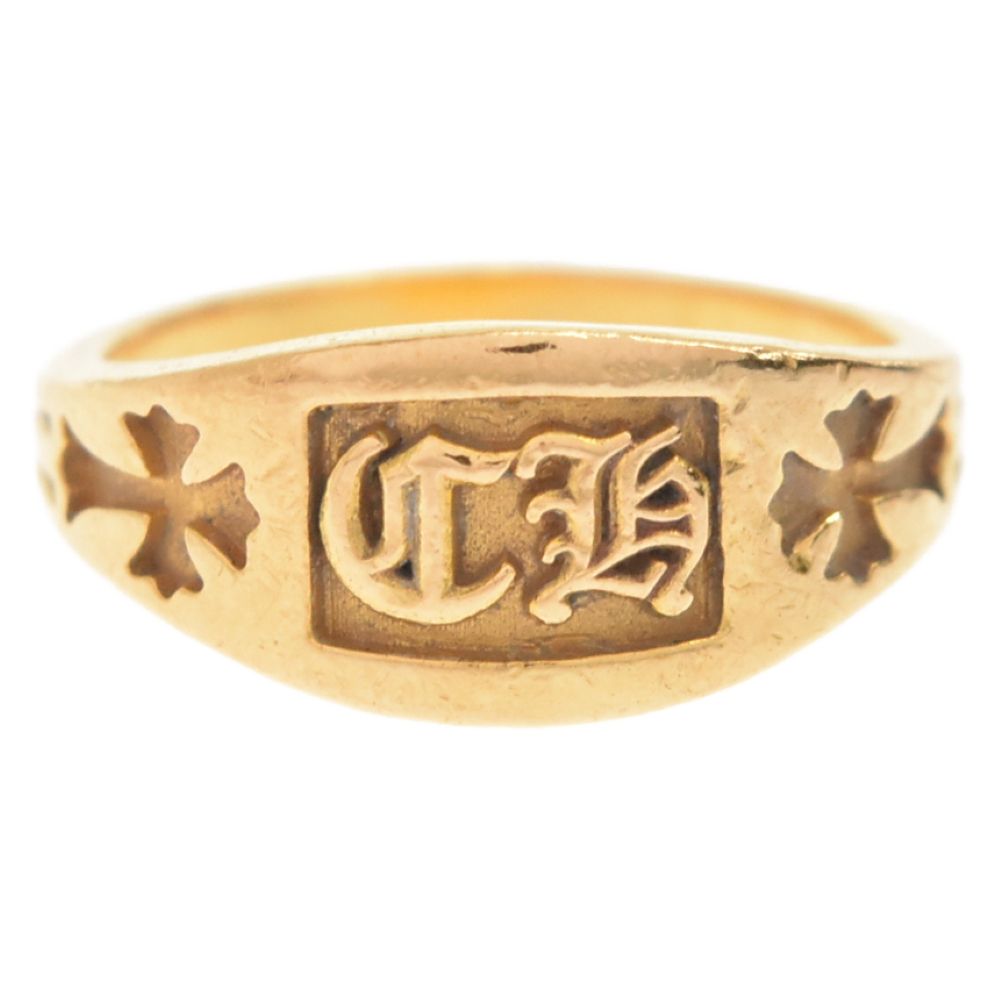 CHROME HEARTS クロムハーツ 22K CH CREST MINI CHクレストミニ ゴールドリング CHROME HEARTS (クロムハーツ) 22K CH CREST MINI CHクレストミニ