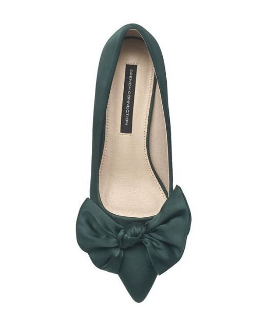 送料無料 フレンチコネクション レディース サンダル シューズ Ladies Hayleybow Kitten Heel Green KIN-KAAI_COM