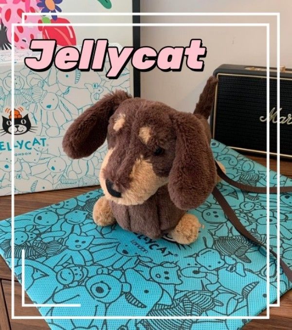 新品ジェリーキャットJellycatダックスフント犬ポシェット