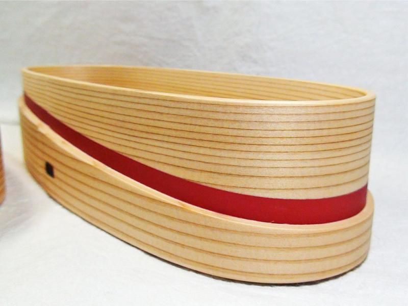 大館工芸社 曲げわっぱ 弁当箱 軌 朱色 大館 曲げわっぱ 軌（MICHI）黒・朱