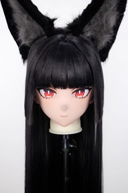 全頭マスク カツラ付き ロック付き NO.360 ドール ヘッドロリータ人形 コスプレ 変身 仮装 着ぐるみ kigurumi 二次元