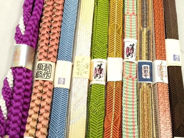 平和屋着物○和装小物 帯締め10本 冠組 笹浪組 佐賀錦