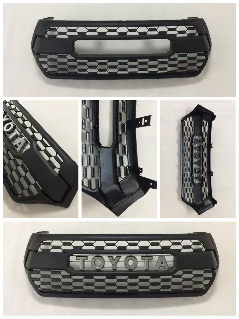 車 トヨタ ハイラックス REVO ブラックラリーエディション フロントグリル グリルマーカー付き 耐衝撃ABS 防眩設計 飛石防止