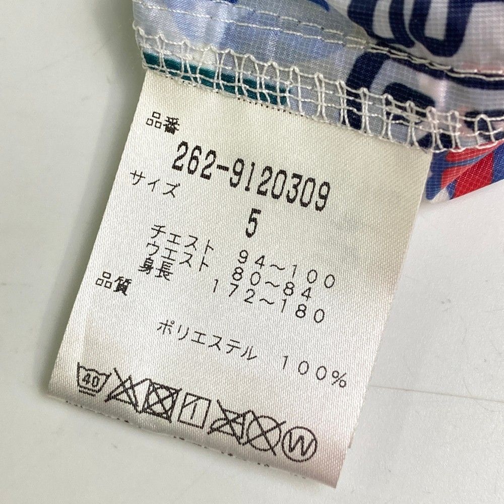 サイズ：5 JACK BUNNY ジャックバニー  フード付 ジップジャケット 薄手 ロゴ×総柄 ブルー系 [240101424883] ゴルフウェア メンズ ストスト サイズ：5 JACK BUNNY ジャックバニー フード付 ジップ