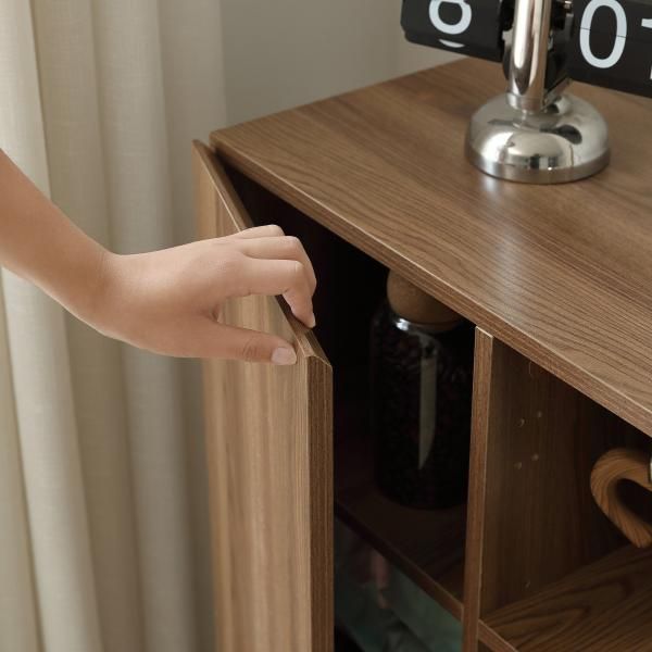 キャビネット サイドボード チェスト リビング収納 扉付き サイドボード 収納棚 おしゃれ リビング モダン 棚 木目調 チェスト 書類 コード穴 キャビネット MARWIL-DEMENAGEMENTS_CH