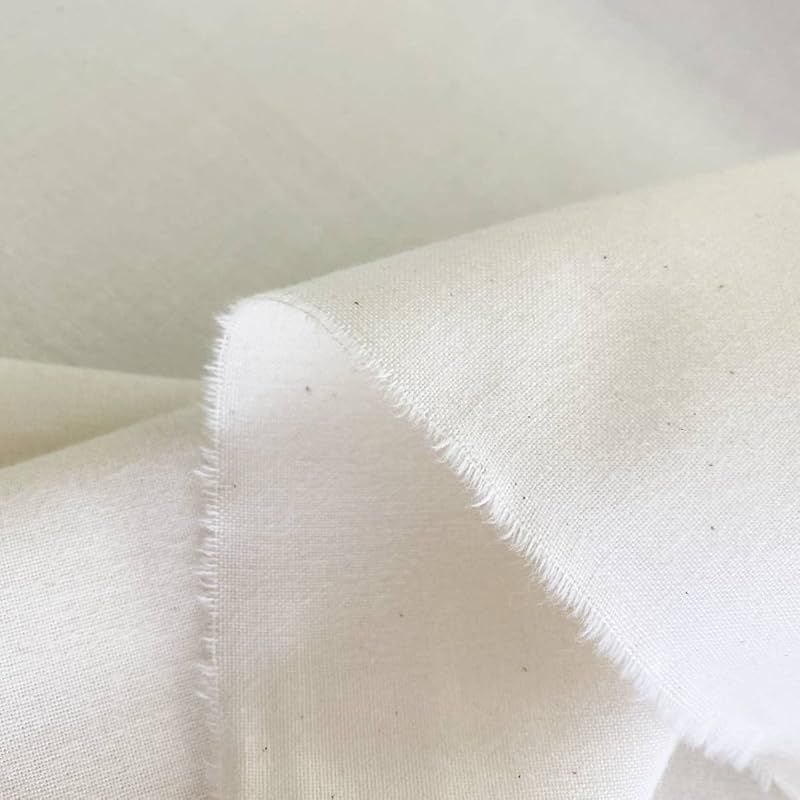 布人倶楽部 多用途生地 110cm幅 綿100％ 無地シーチング ネップ残しの生成り 10m 0