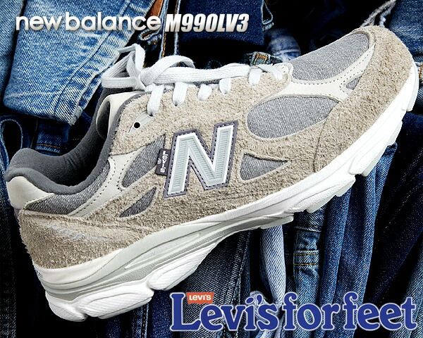 ニューバランス × リーバイス M990 V3 NEW BALANCE M990LV3 LEVIS MADE IN U.S.A. GREY width D コラボレーション デニム 990