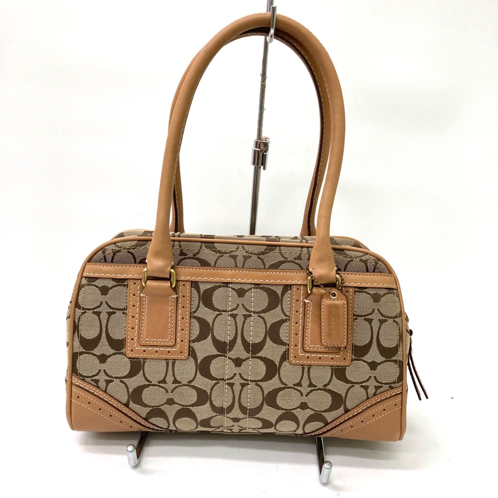 COACHコーチ ハンプトンズ サッチェルハンドバッグ シグネチャー ブラウン COACH】コーチ ハンプトンズ サッチェル ハンドバッグ