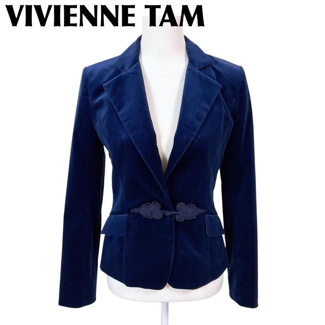 ヴィヴィアンタム ベロア テーラード ジャケット 0 ネイビー