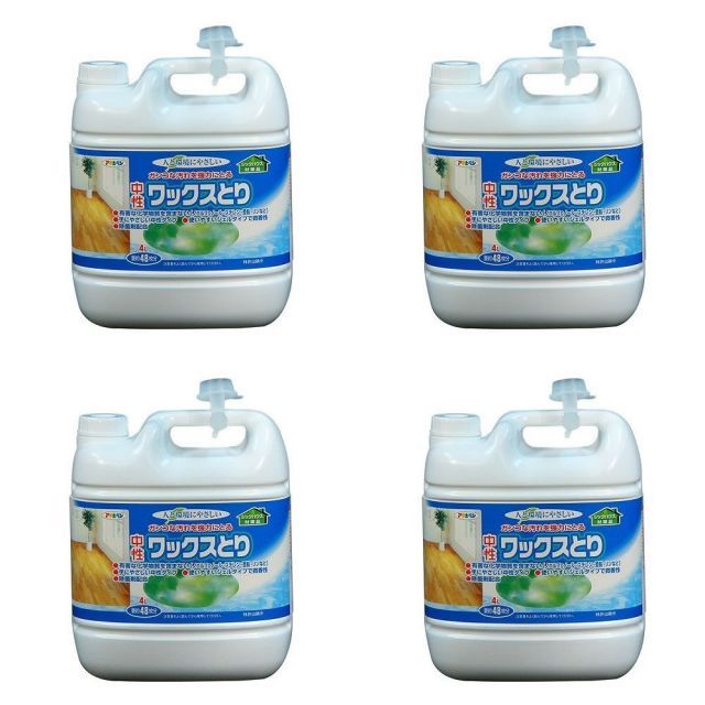 アサヒペン 環境にやさしい中性ワックスとり ４Ｌ 4本セット