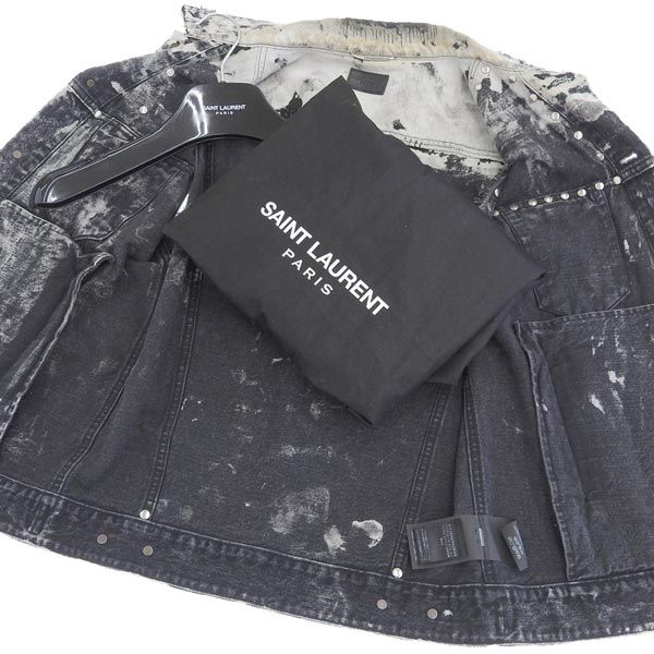 サンローランパリ SAINT LAURENT スタッズ ダメージ デニム ベスト