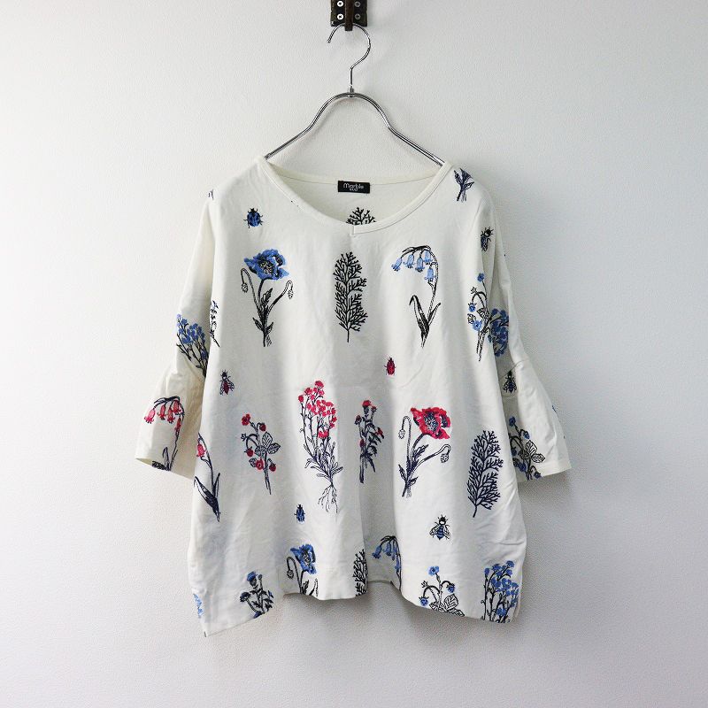 本日7日までの出品です！マーブルシュッド　押し花刺繍　カットソー 8月で終了！マーブルシュッド 押し花刺繍 カットソー - メルカリ
