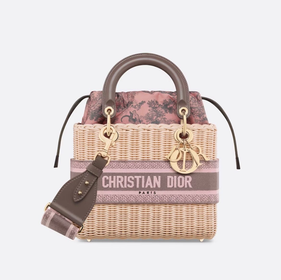 新作 新品 Christian Dior LADY DIOR バッグ ミディアム レディディオール かごバッグ ピンク