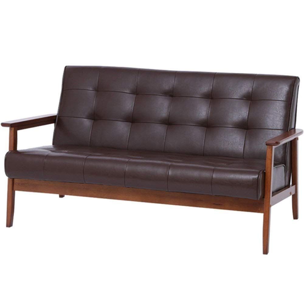 アイリスプラザ ソファ 2人掛け PU ダークブラウン 幅約135cm 72086