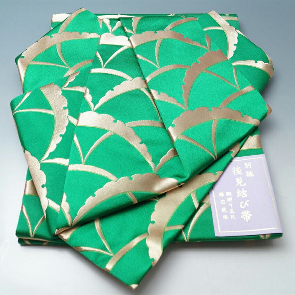 八寸帯・踊り帯 ラメ 金地紫献上 紫地金献上 単衣 平帯 日本舞踊・舞台