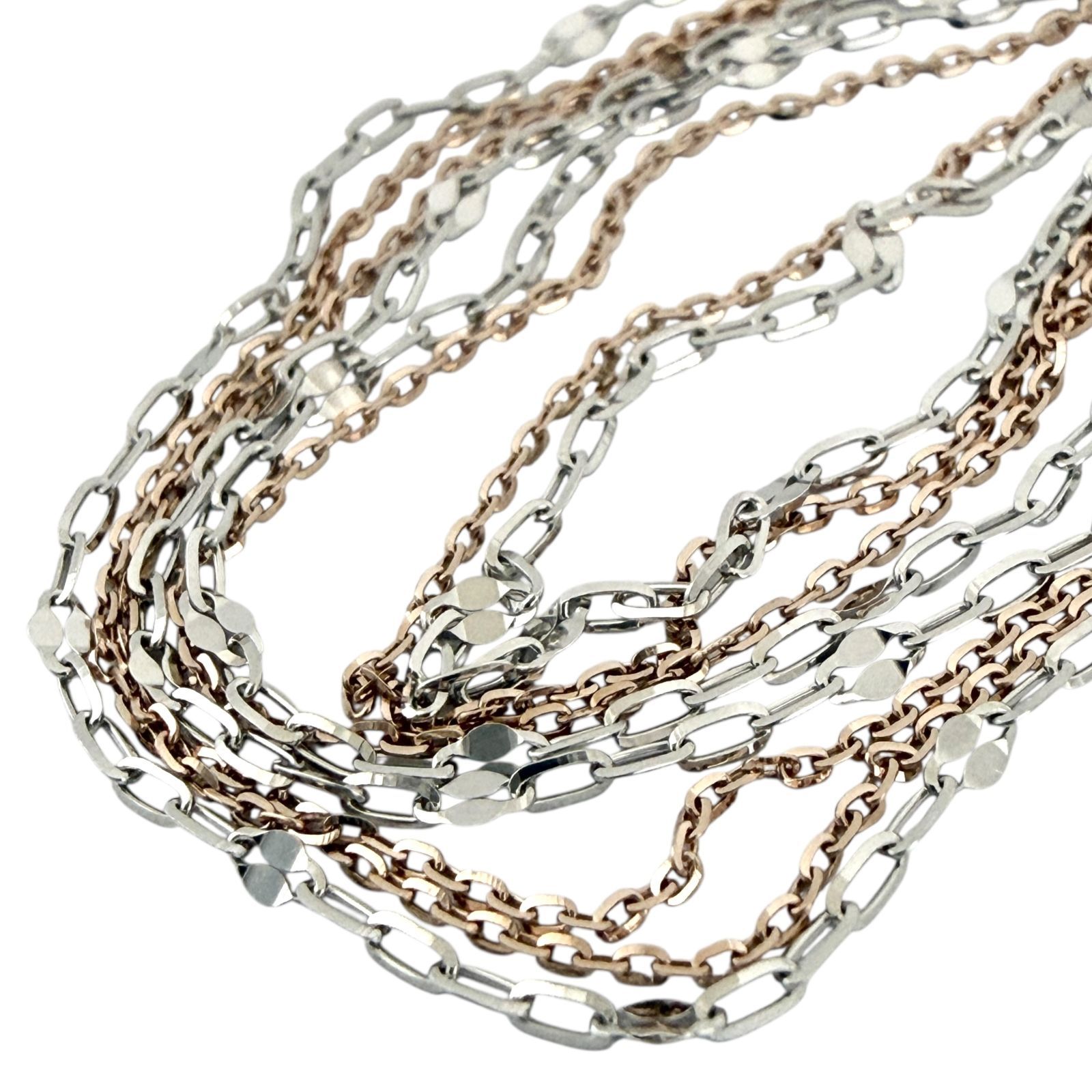 エテ ミストピンク K10 レイヤード ネックレス バイカラー ゴールド