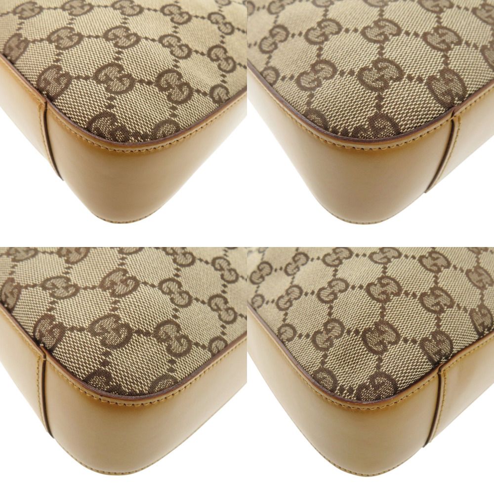 新品同様 グッチ 001 3812 GGキャンバス レザー ベージュ キャメル  