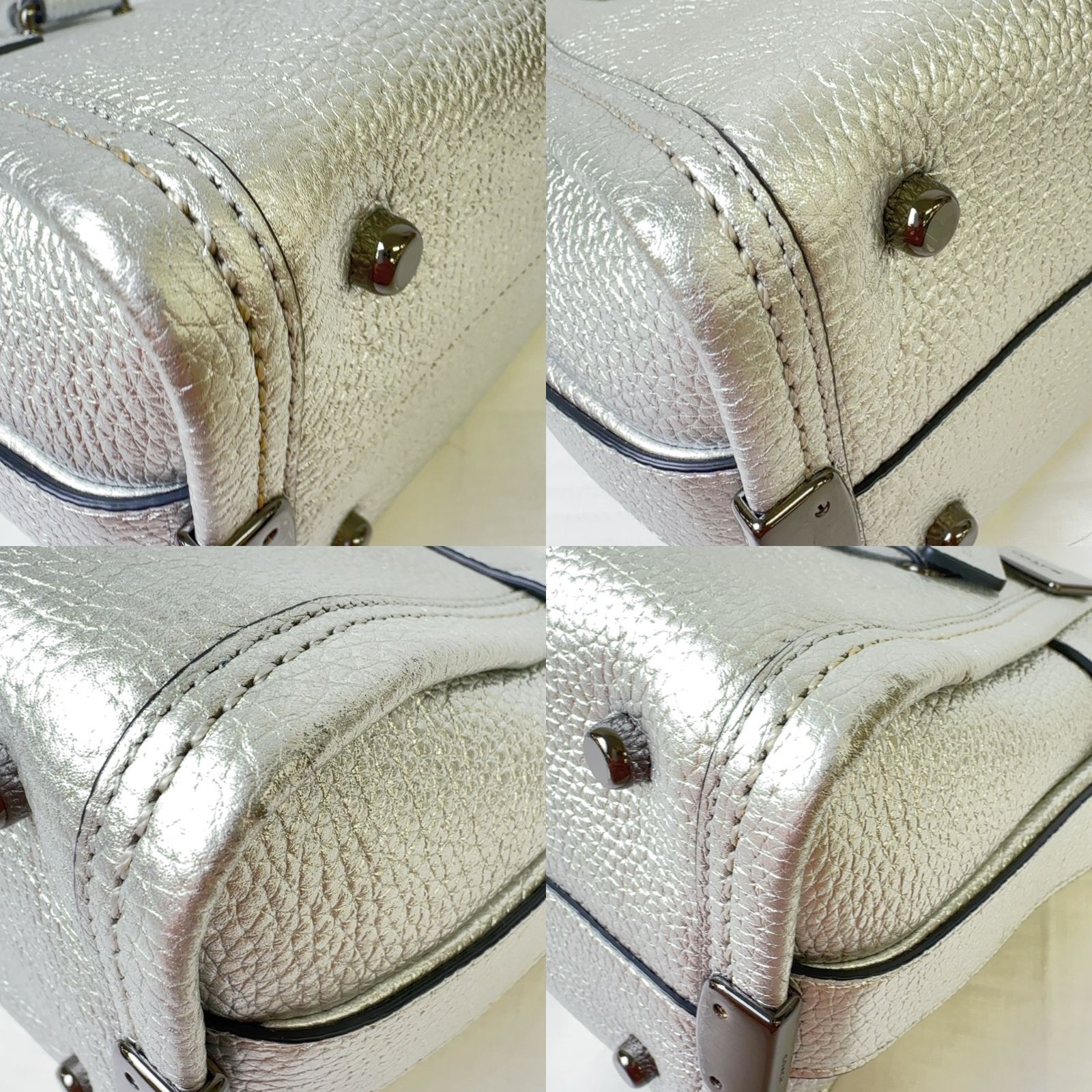K13814-30-5】本物保障 美品 COACH コーチ バッグ 2WAY シルバー 