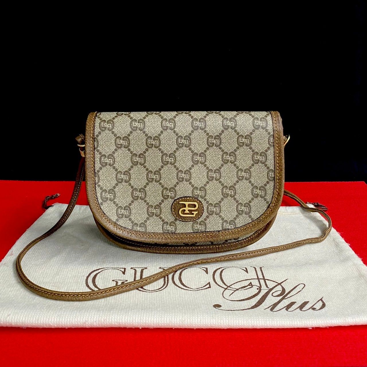 極 美品 GUCCI グッチ オールドグッチ ヴィンテージ グッチプラス ロゴ  
