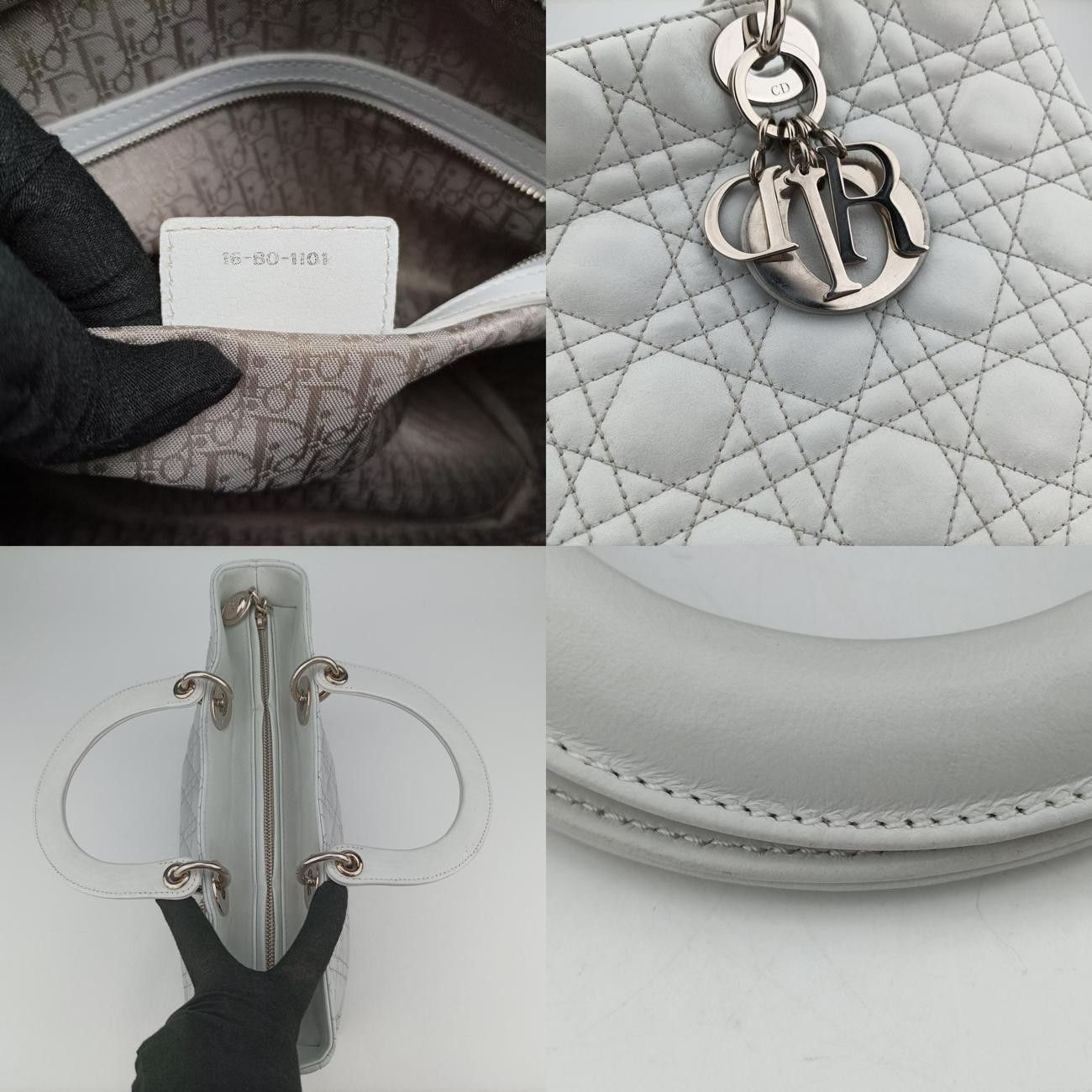 Diorレディ ディオールホワイトパテント16-BO-1101