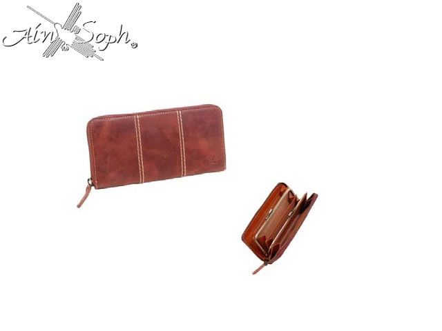 Ain Soph アインソフ AINSOPH 牛革 ラウンドファスナー長財布 DA756-HP