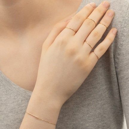 Hirotaka（ヒロタカ）DIA CUFF ピンキーリング アクセサリー リング