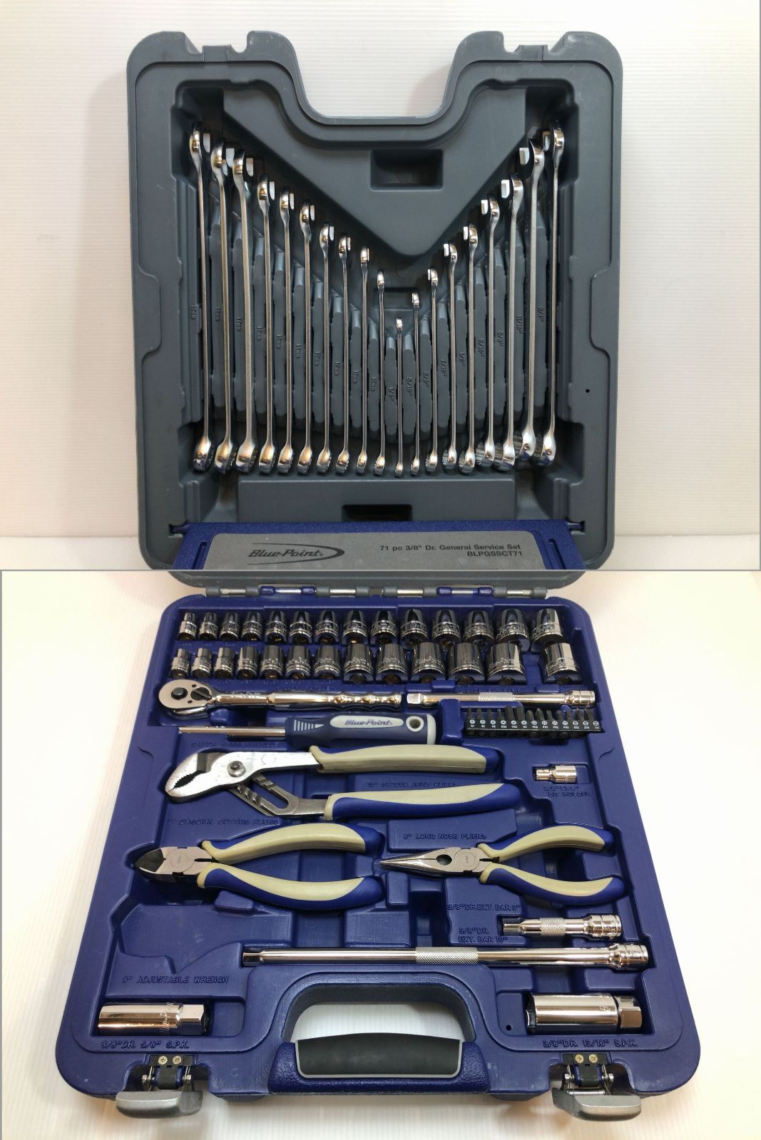 Snap-on Blue Point 70pc ジェネラル サービス セット ツールセット BLPGSSCT71 有 モンキ―レンチ スナップオン ブルーポイント 3 8” Square drive GeneraL Service Set