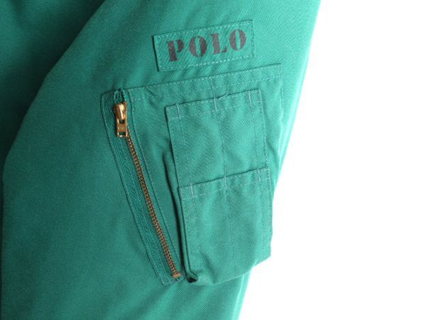 90s POLO ポロ ラルフローレン MA-1 フライト ジャケット XL 緑 - メルカリ