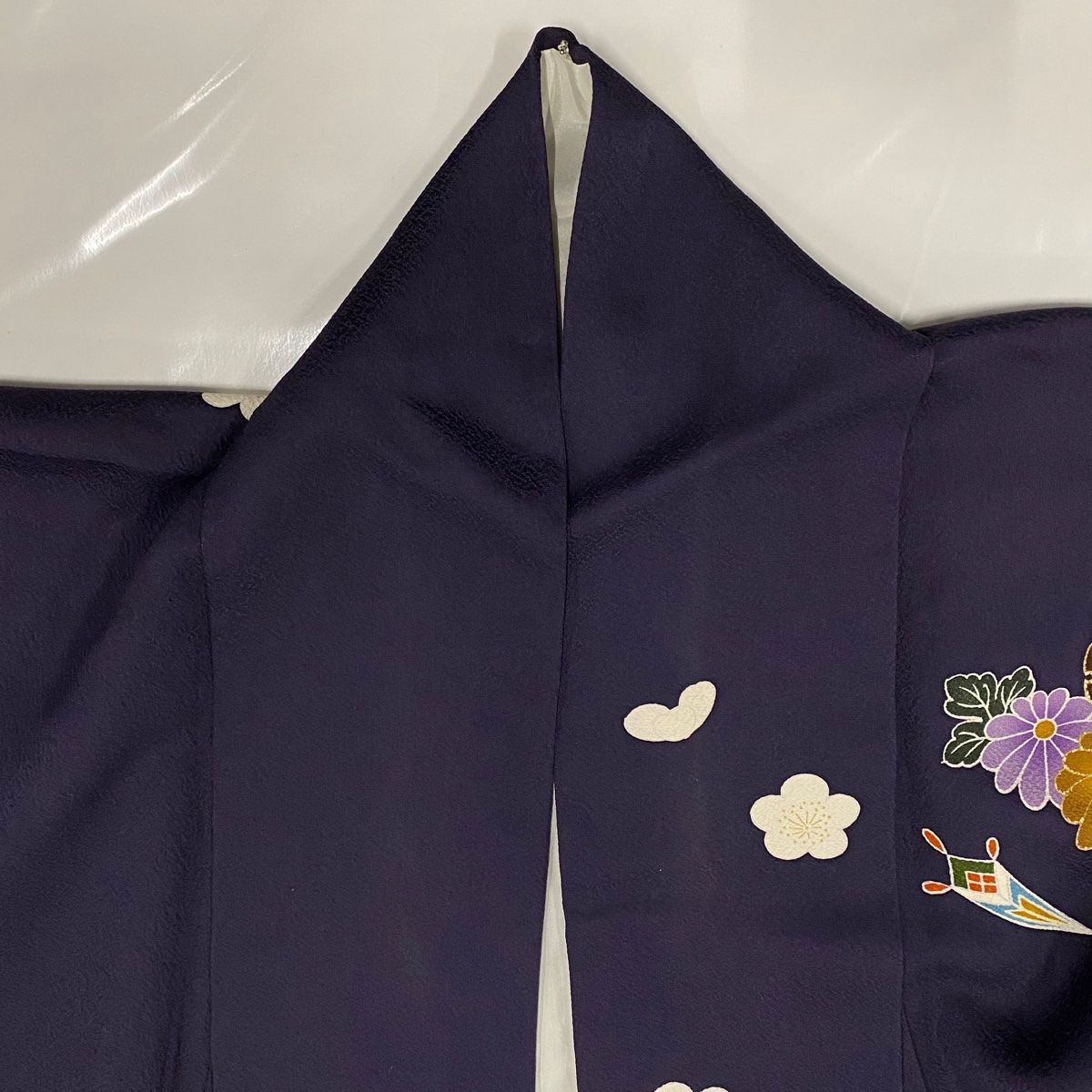 刺繍衿縫い付けオプション 振袖 フルセット 青 花車 身丈160cm