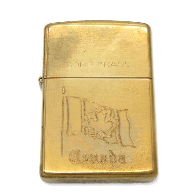 美品 ZIPPO ジッポー FLAG OF CANADA SOLID BRASS 1996年製