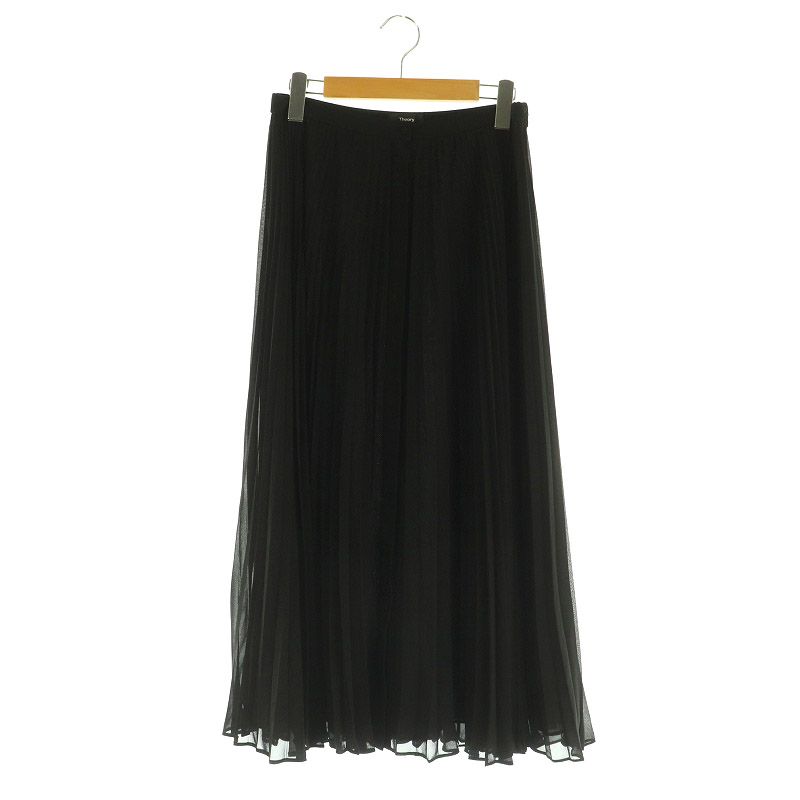 Theory セオリー　プリーツ ロング ヘムスカート セオリー Theory PLEATED BD S POLY CHIFFON スカート ロング