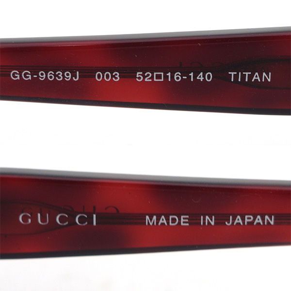 GUCCI / グッチ ショップ □度入りメガネ シェリーライン レッド